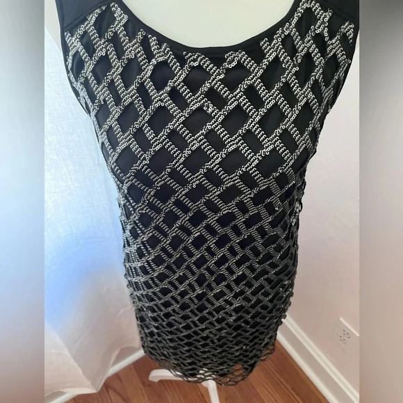 Diane Von Furstenberg Knee Length Sequined Black Dress Women Size Small - Picture 5 of 11